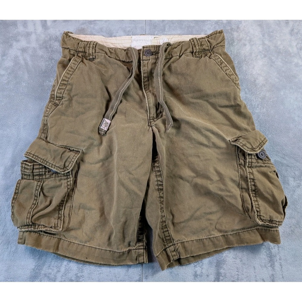 Vintage Aeropostale Drawstring Cargo Shorts Khaki Brown Size 32 Baggy Y2K